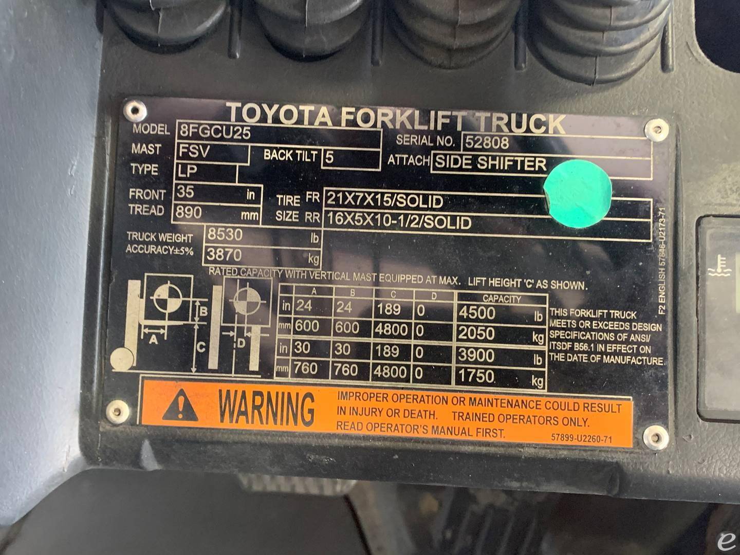 2014 Toyota 8FGCU25 LP Gas Forklift - 123Forklift
