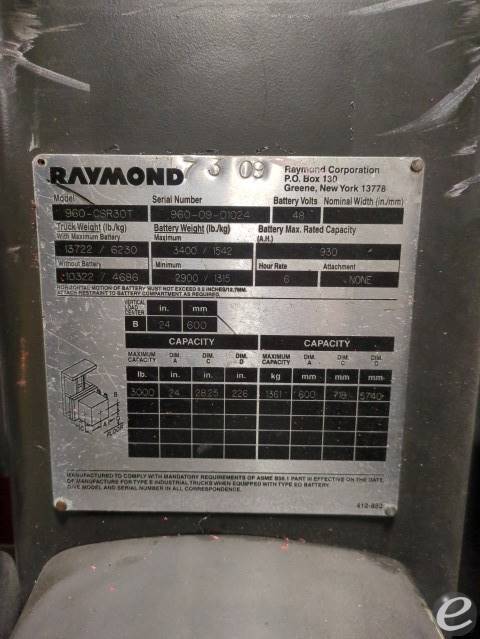 2009 Raymond 960-CSR30T