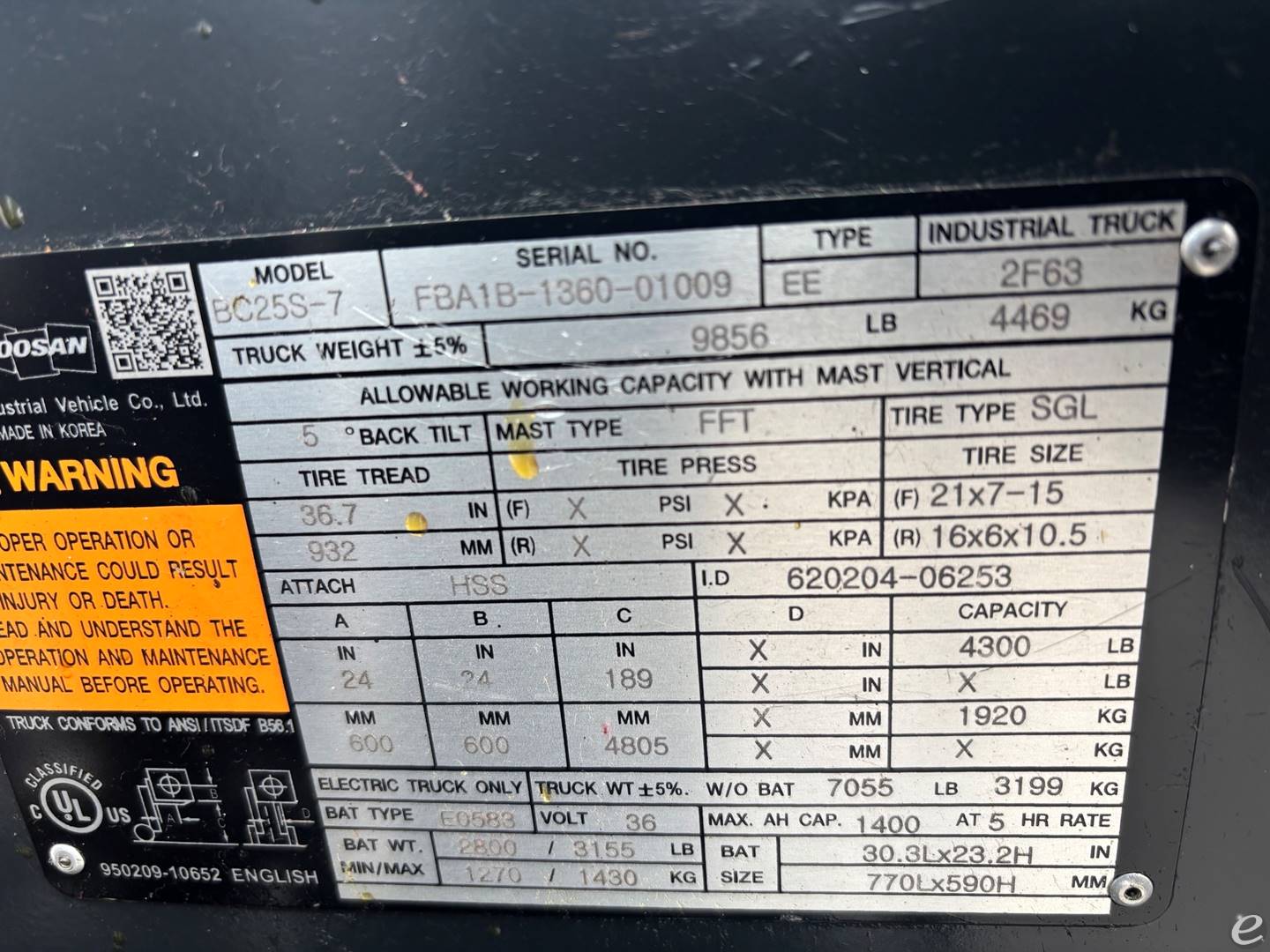 2022 Doosan BC25S-7