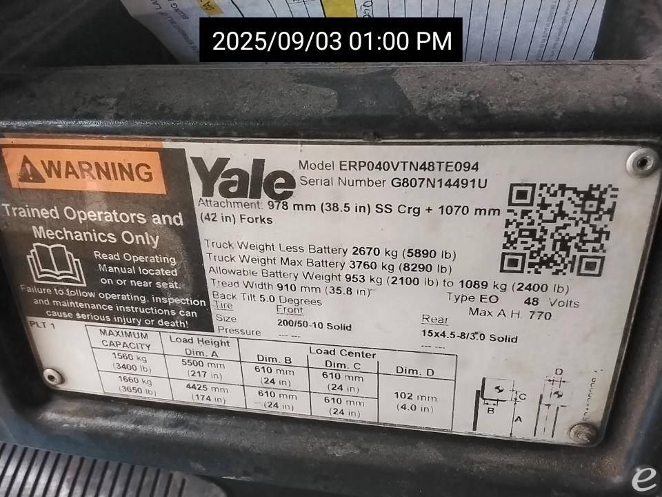 2020 Yale ERP040VT