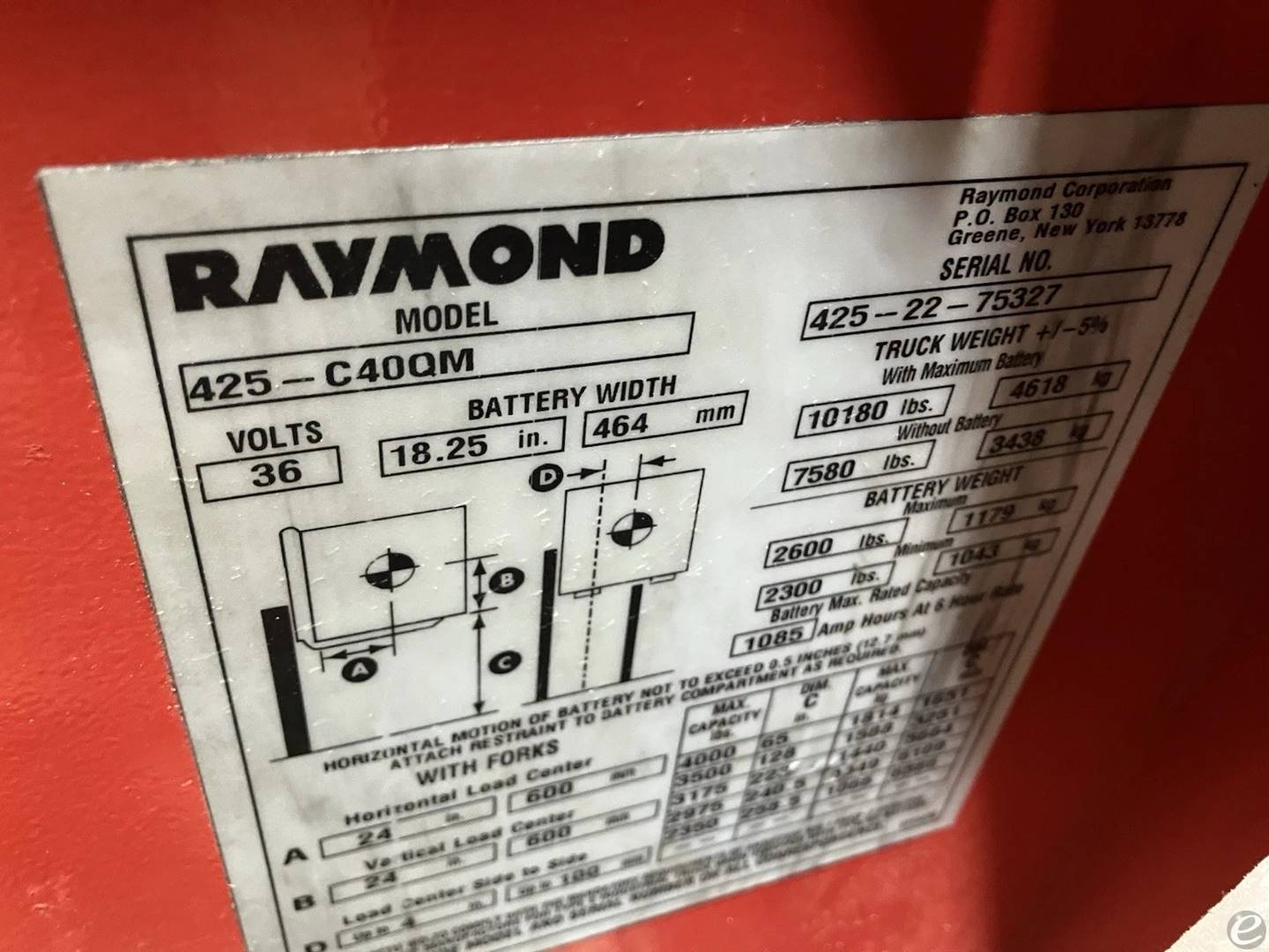 2022 Raymond 425-C40QM