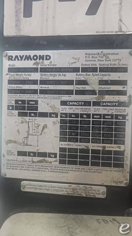 2007 Raymond 550-OPC30TT