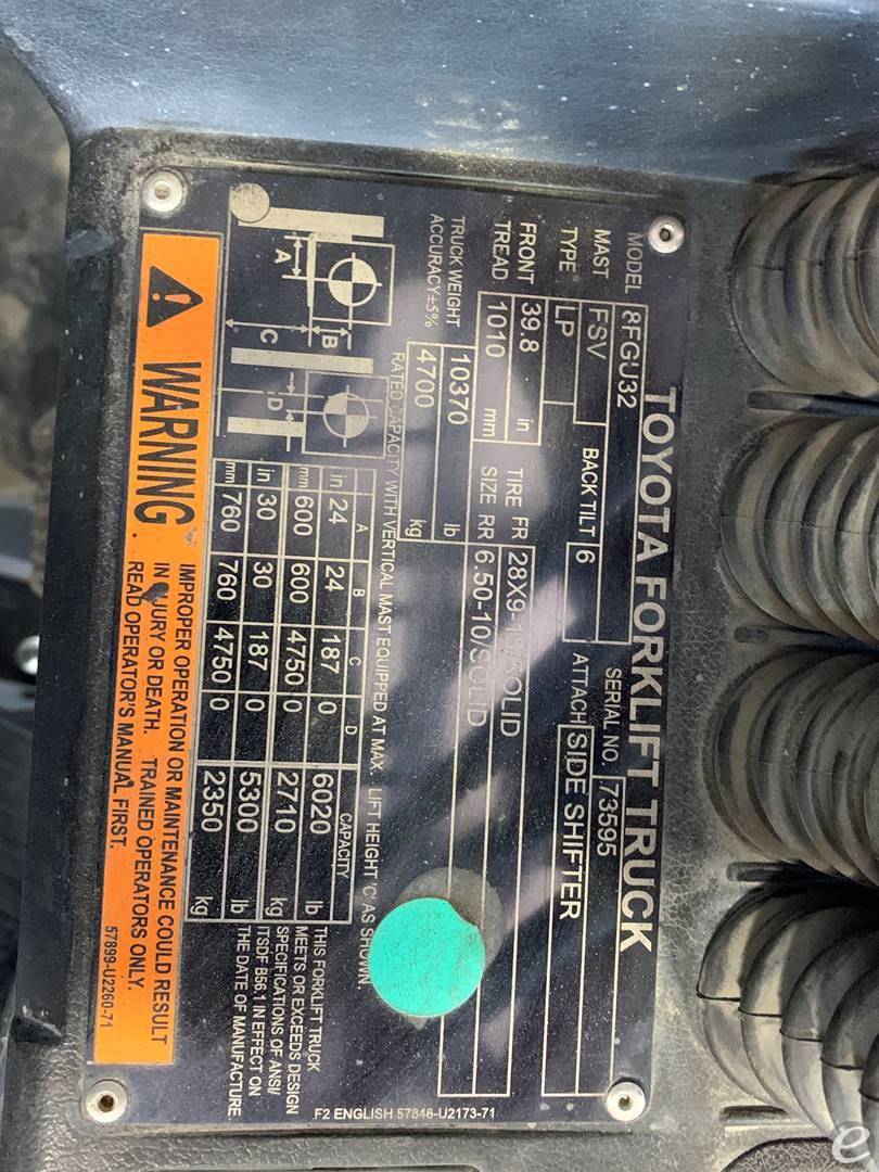 2018 Toyota 8FGU32 LP Gas Forklift - 123Forklift