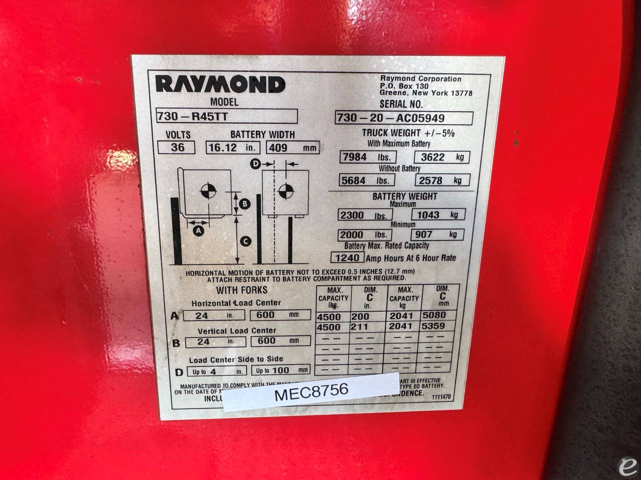 2020 Raymond 730-R45TT