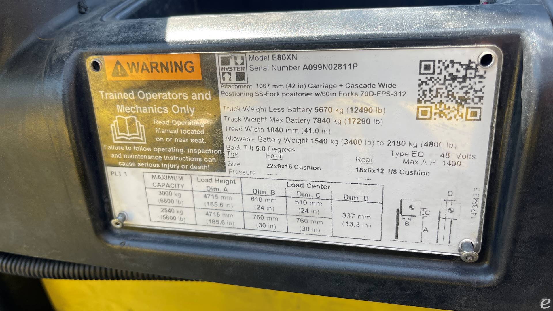 2016 Hyster E80XN