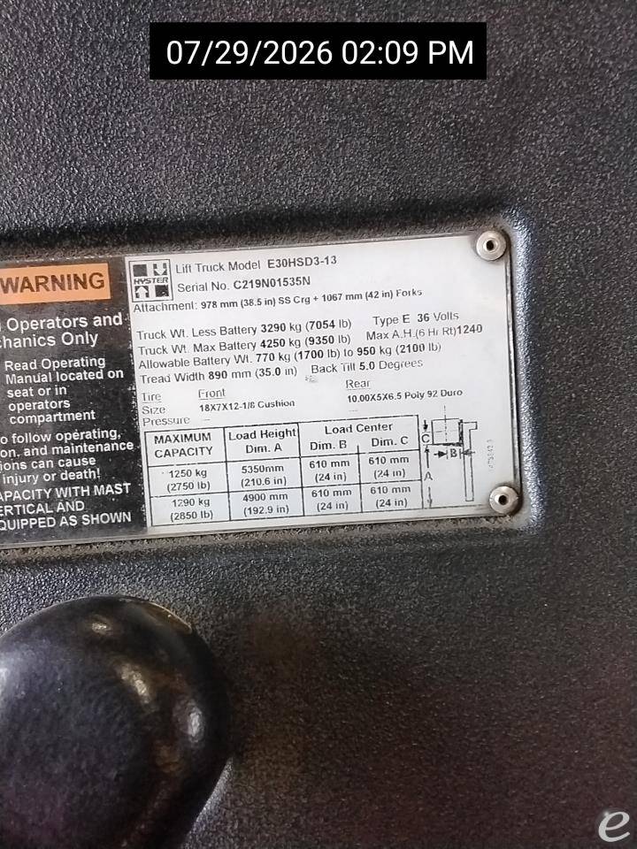 2015 Hyster E30HSD