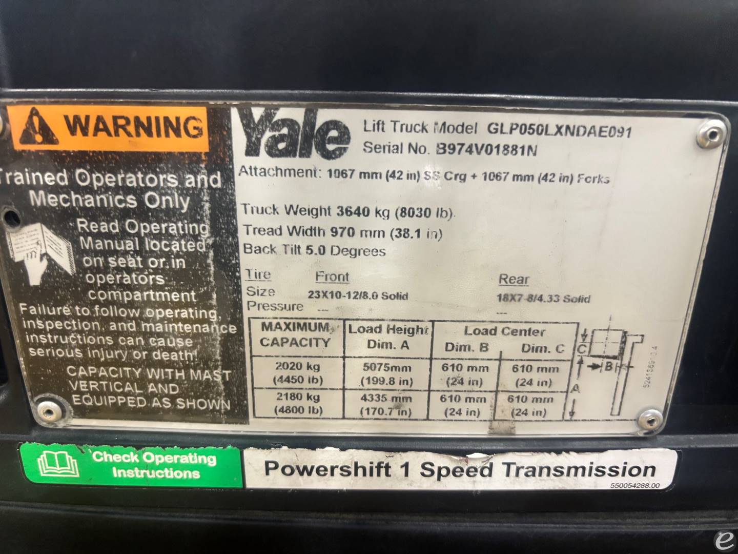 2015 Yale GLP050LX