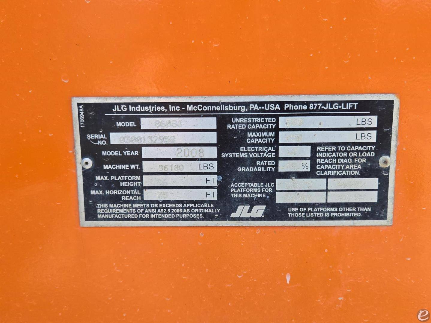 2008 JLG 860SJ