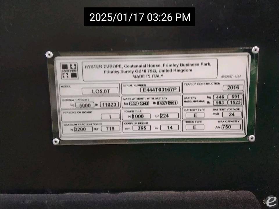 2016 Hyster LO5.0TA