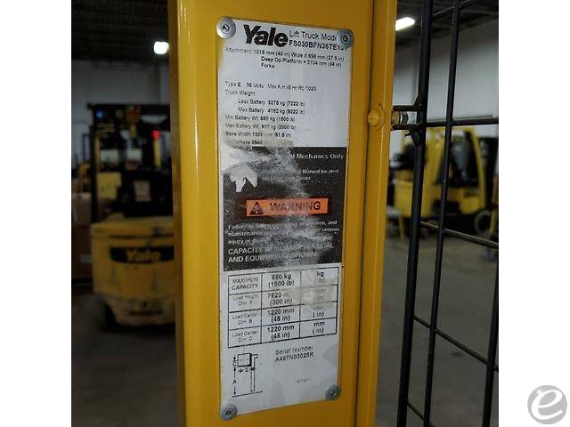 2017 Yale FS030BF Electric Forklift - 123Forklift