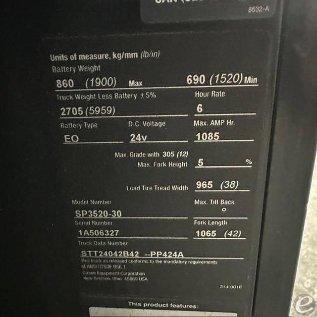 2018 Crown SP3520-30