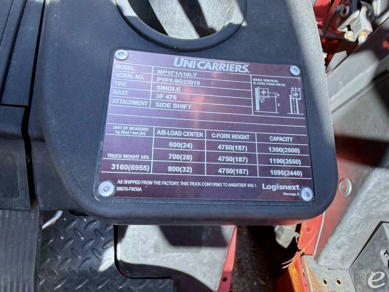 2022 Unicarriers PF35LP