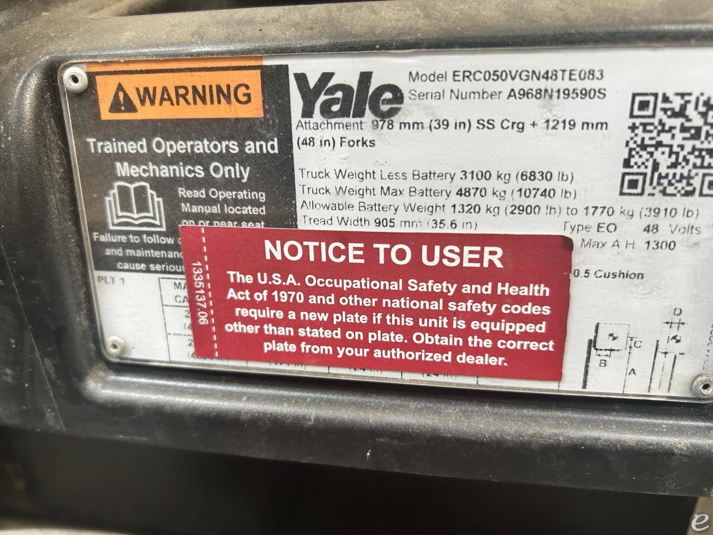 2018 Yale ERC050VG