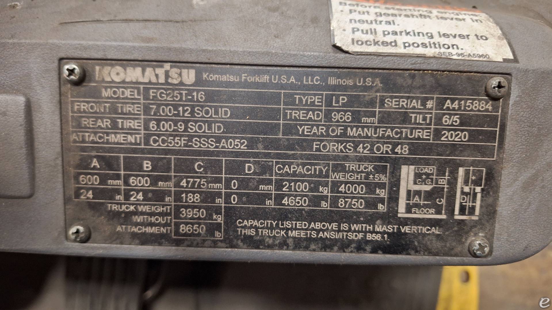 2020 Komatsu FG25T-16
