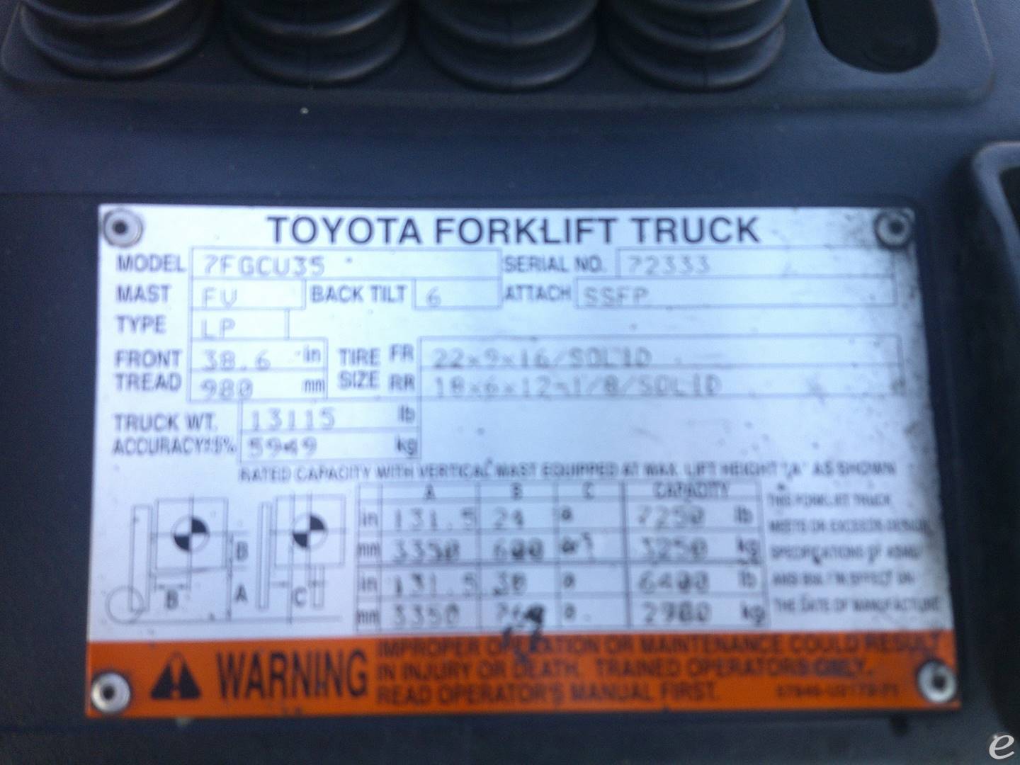 2012 Toyota 7FGCU35