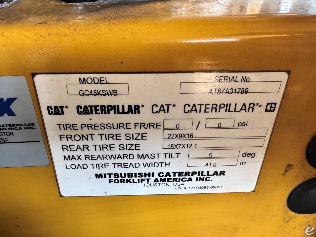 2008 Cat GC45K SWB