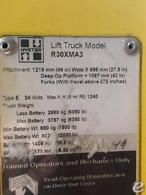 2017 Hyster R30XMA3