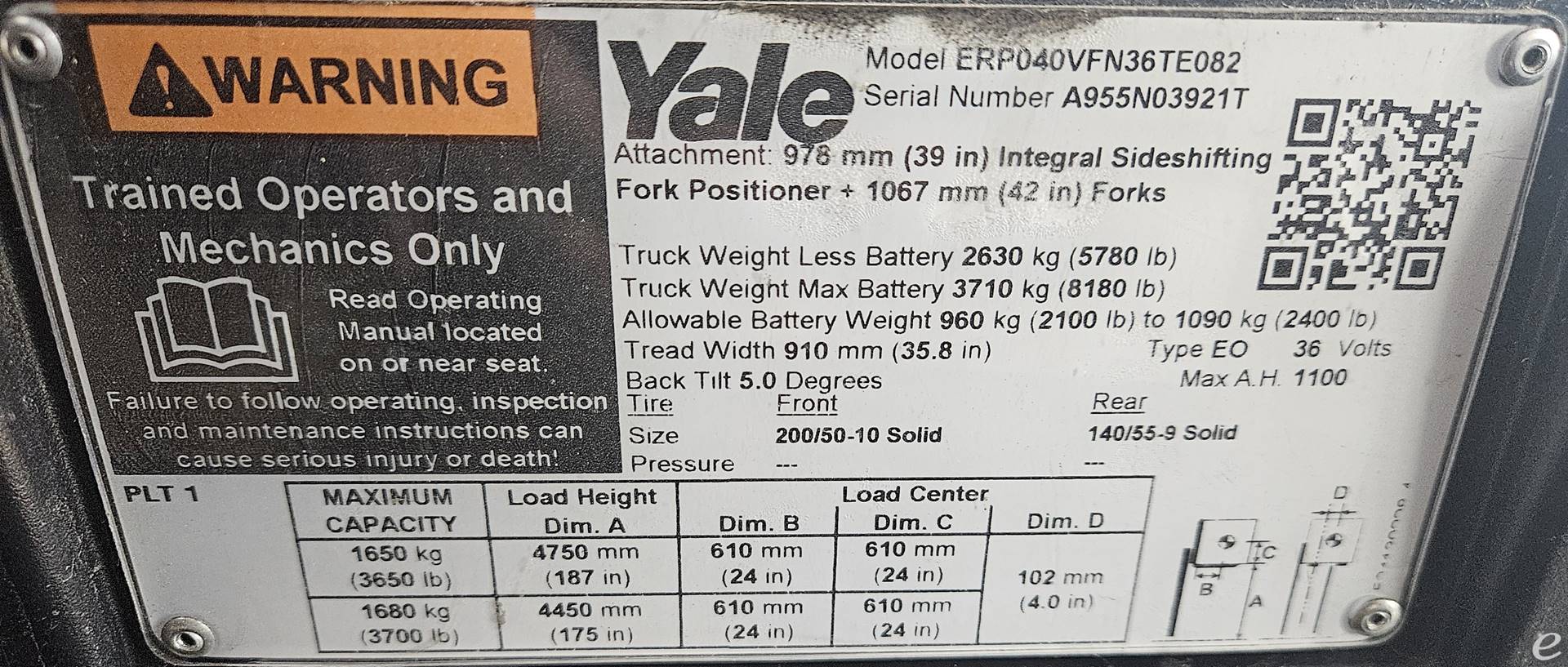 2019 Yale ERP040VF