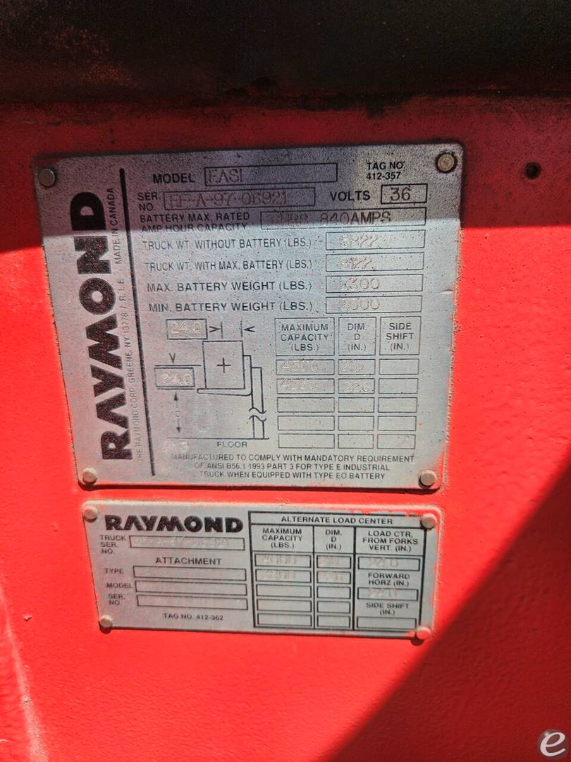 1997 Raymond EASI-4D-R45TT	 Multi Directional IC & Electric Sideloading Forklift - 123Forklift
