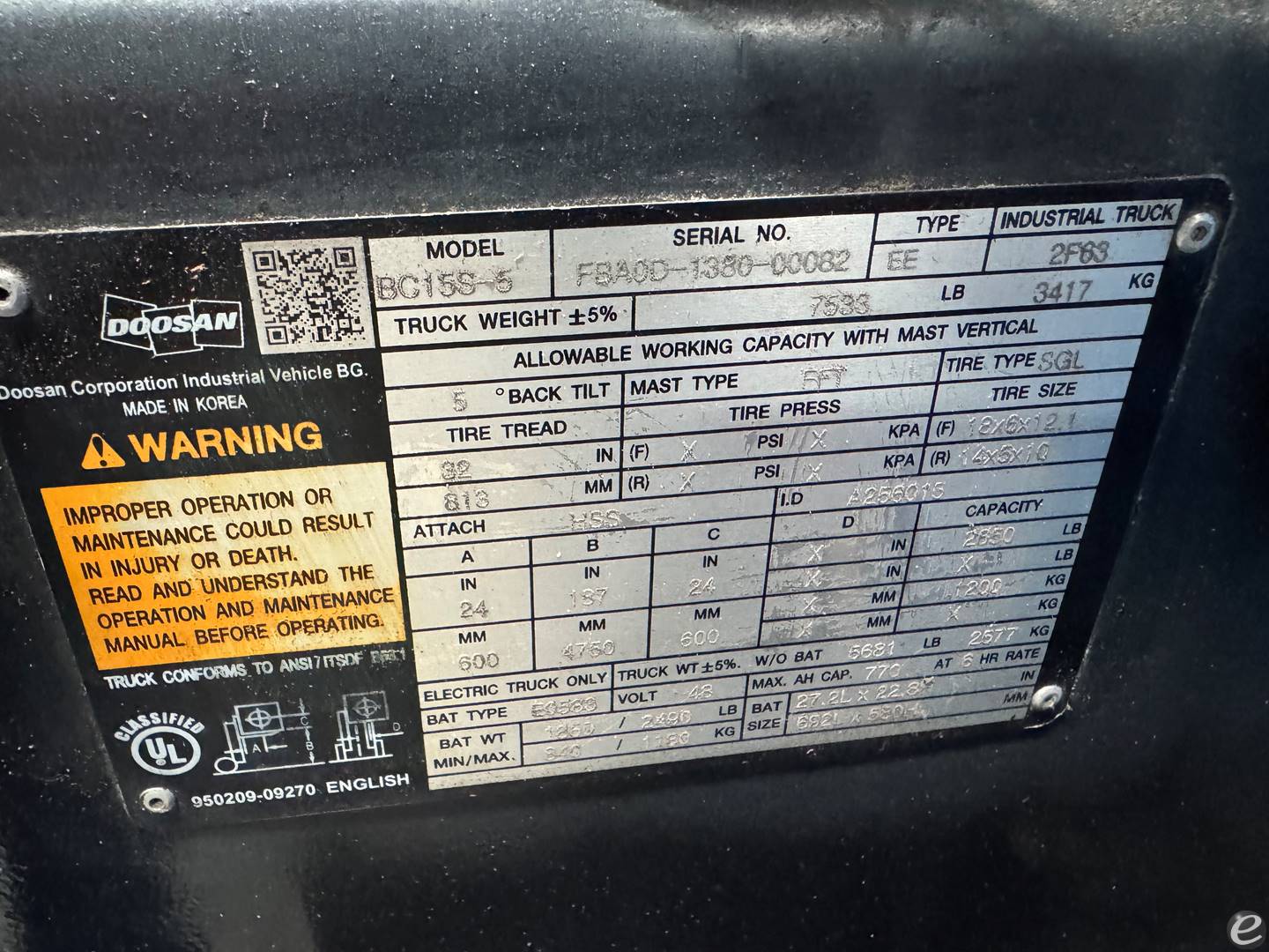 2019 Doosan BC15S-5