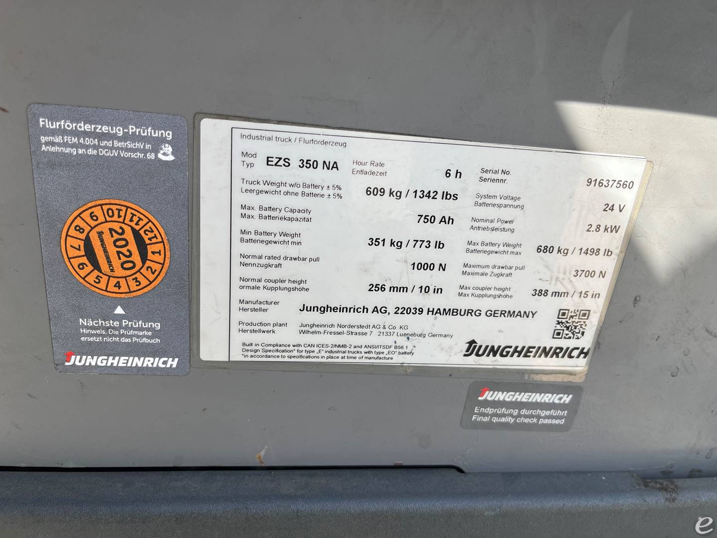 2019 Jungheinrich EZS350