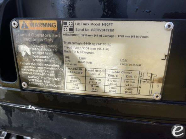 2014 Hyster H80FT