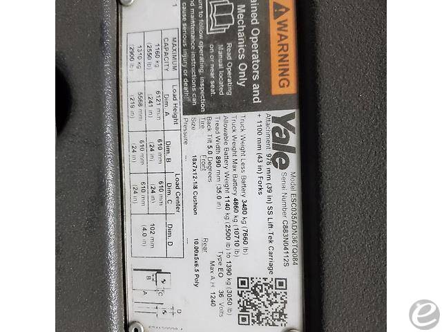 2018 Yale ESC035AD Electric Forklift - 123Forklift