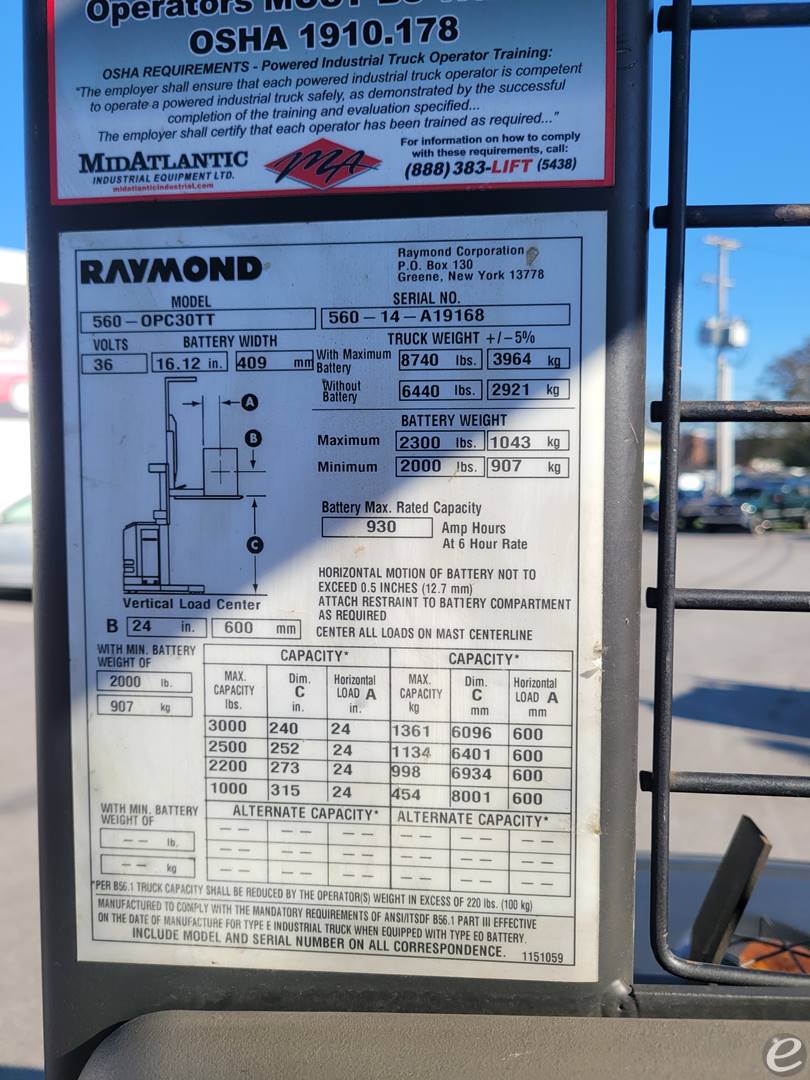 2014 Raymond 560-OPC30TT