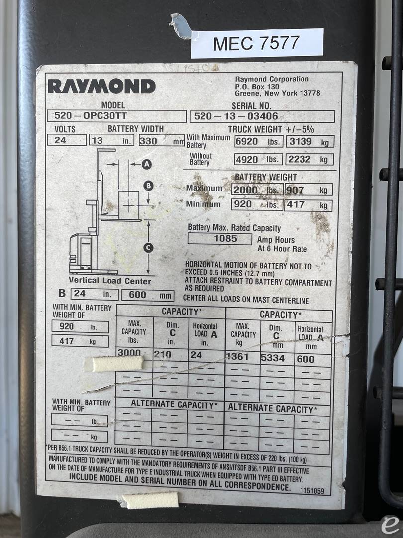 2013 Raymond 520-OPC30TT Electric Order Picker - 123Forklift