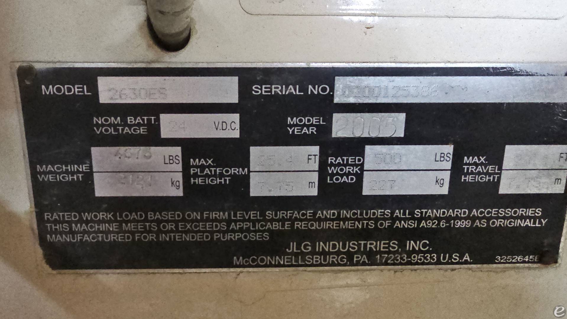 2005 JLG 2630ES