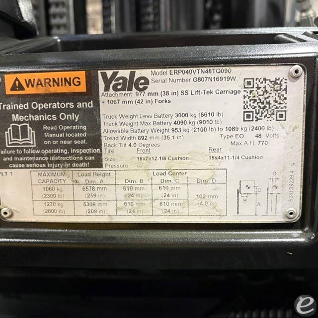 2022 Yale ERP040VT