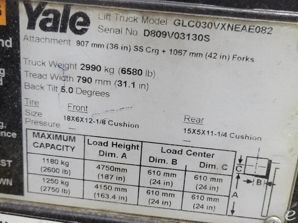 2018 Yale GLC030VXNEAE082