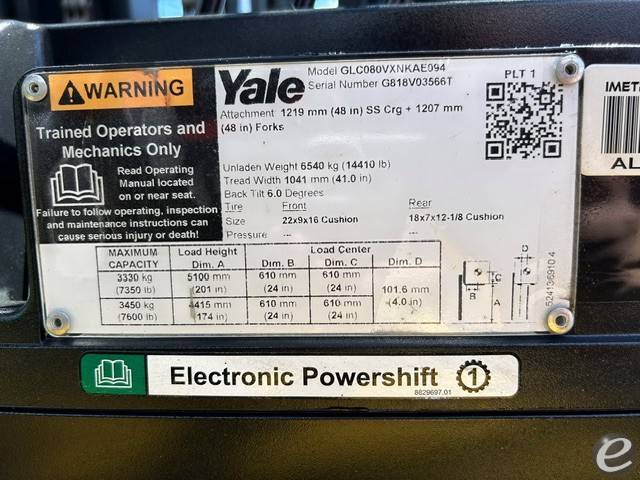 2019 Yale GLC080VXNGAE094