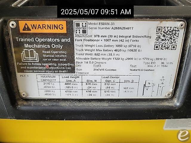 2019 Hyster E50XN