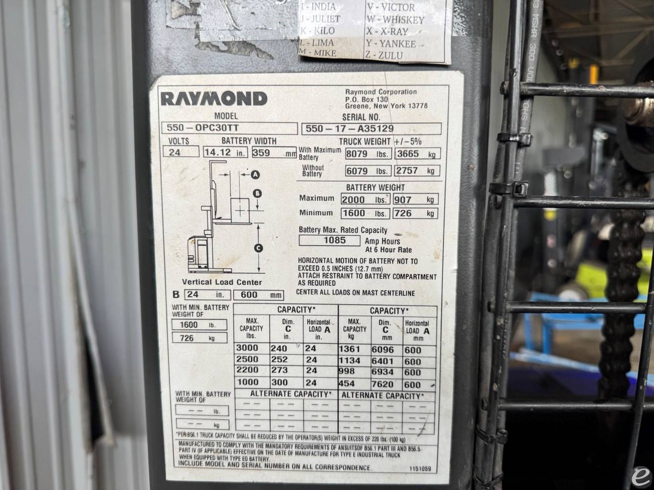 2017 Raymond 550-OPC30TT