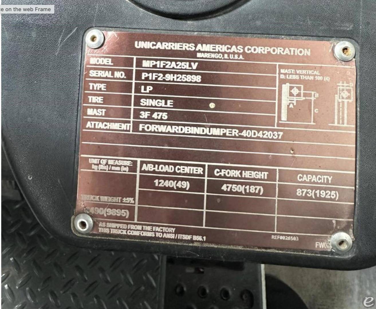 2019 Unicarriers PF50