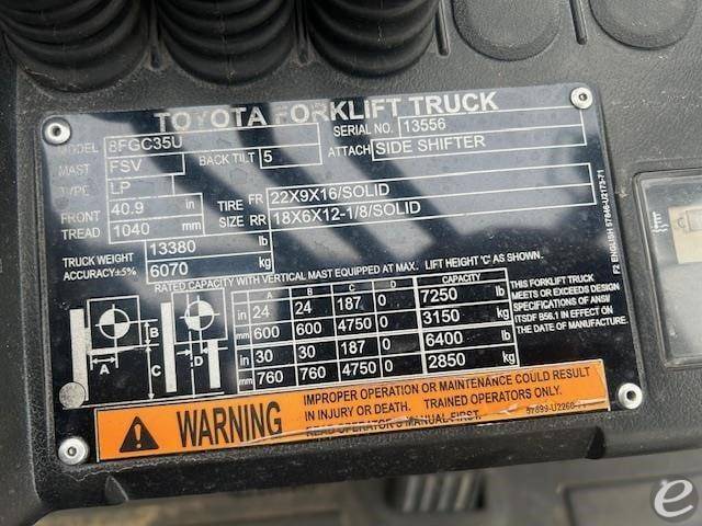 2018 Toyota 8FGC35U LP Gas Forklift - 123Forklift