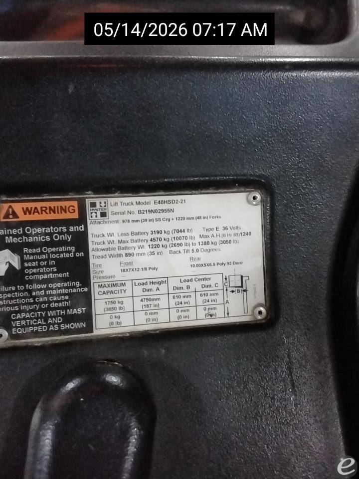 2015 Hyster E40HSD2