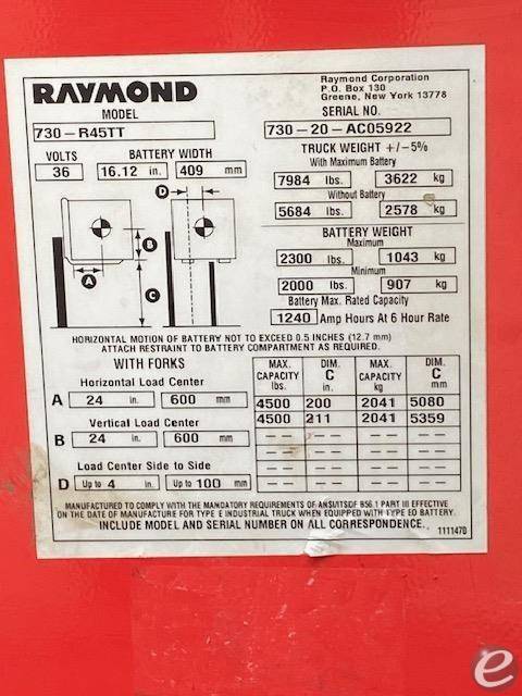 2020 Raymond 730R45TT
