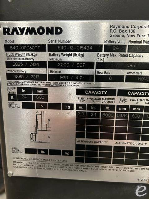 2012 Raymond 540OPC30TT Electric Order Picker - 123Forklift