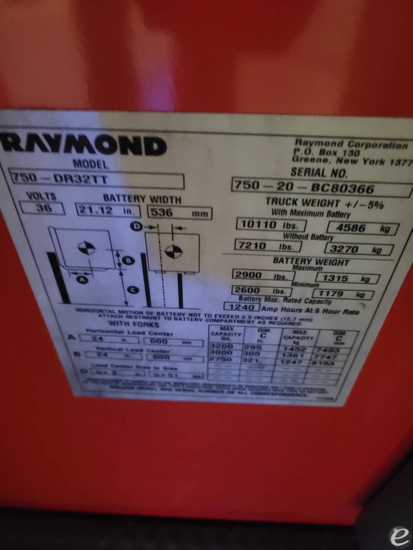 2020 Raymond 750-DR32TT