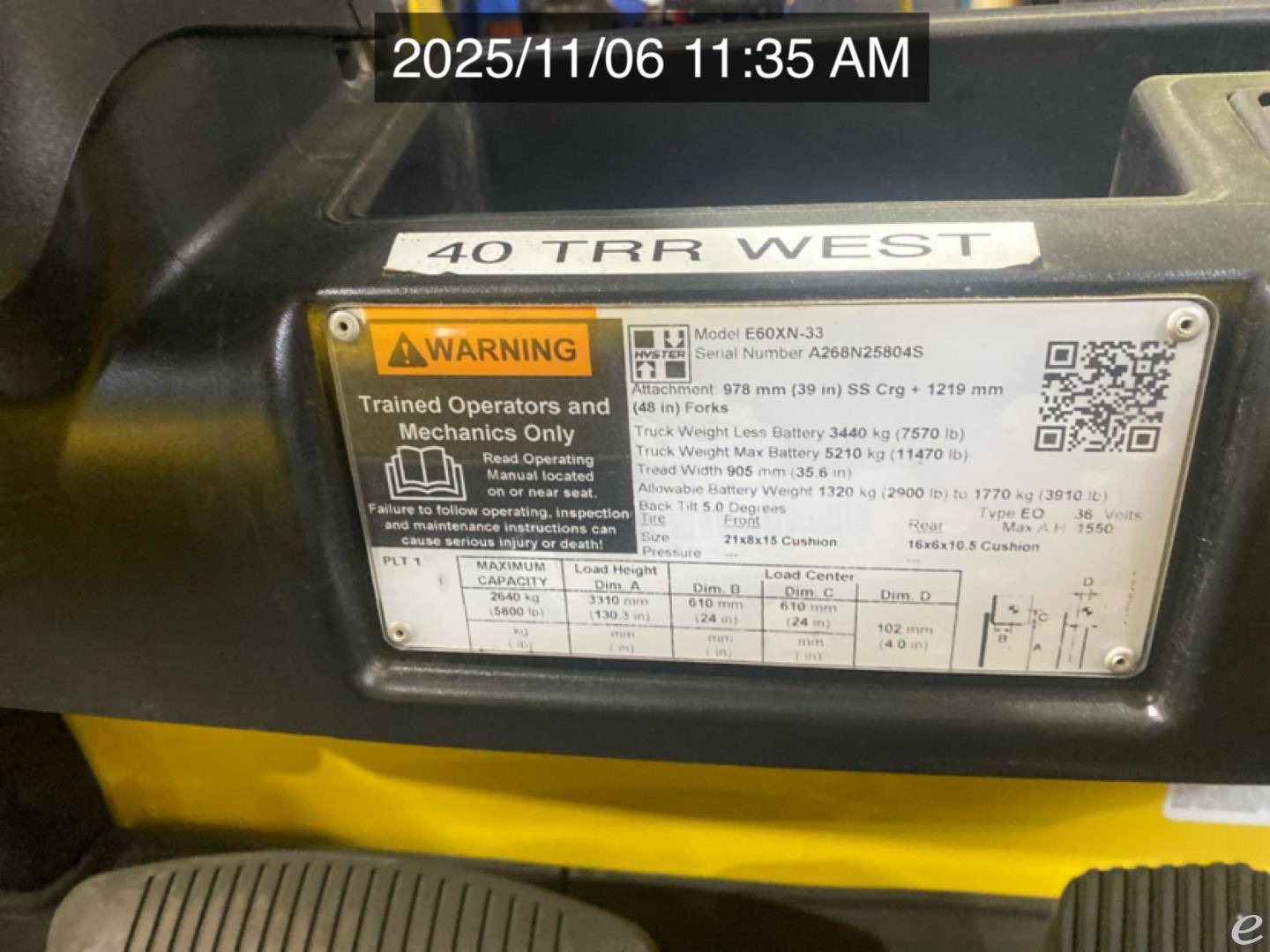 2018 Hyster E60XN