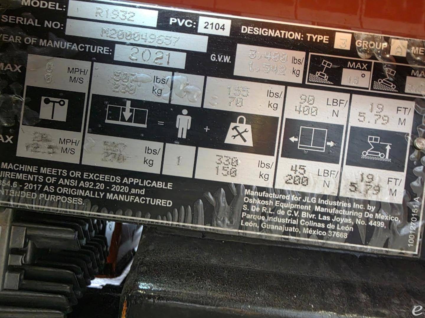 2021 JLG R1932 Scissor Lift