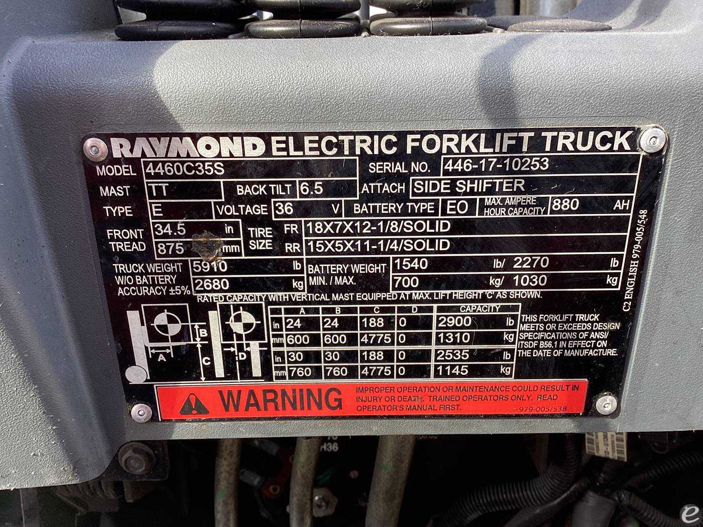 2017 Raymond 4460C35S