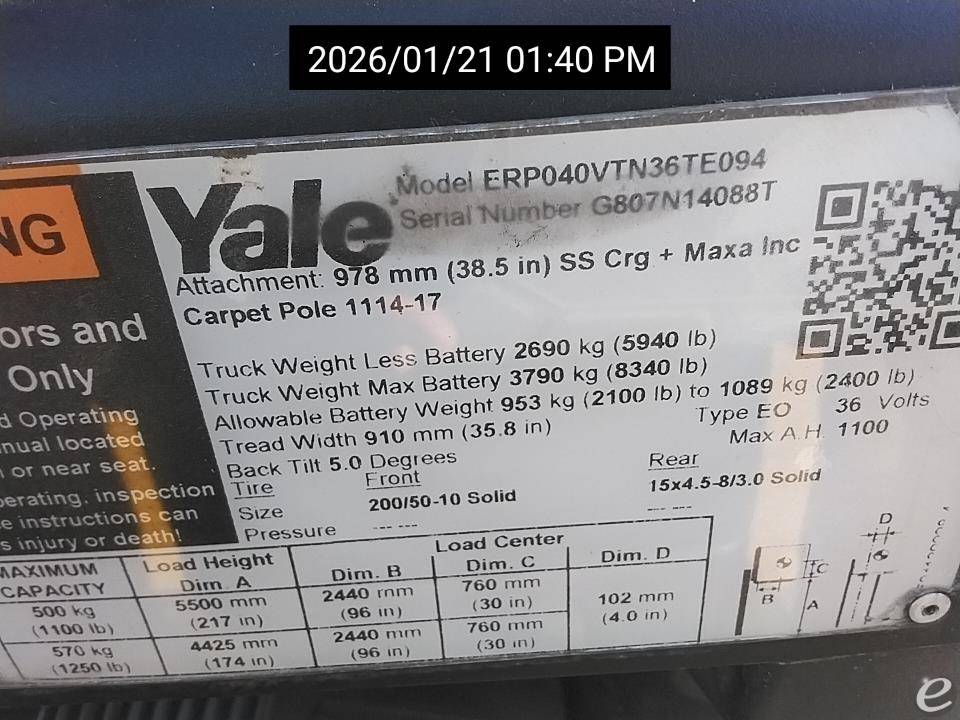 2019 Yale ERP040VT