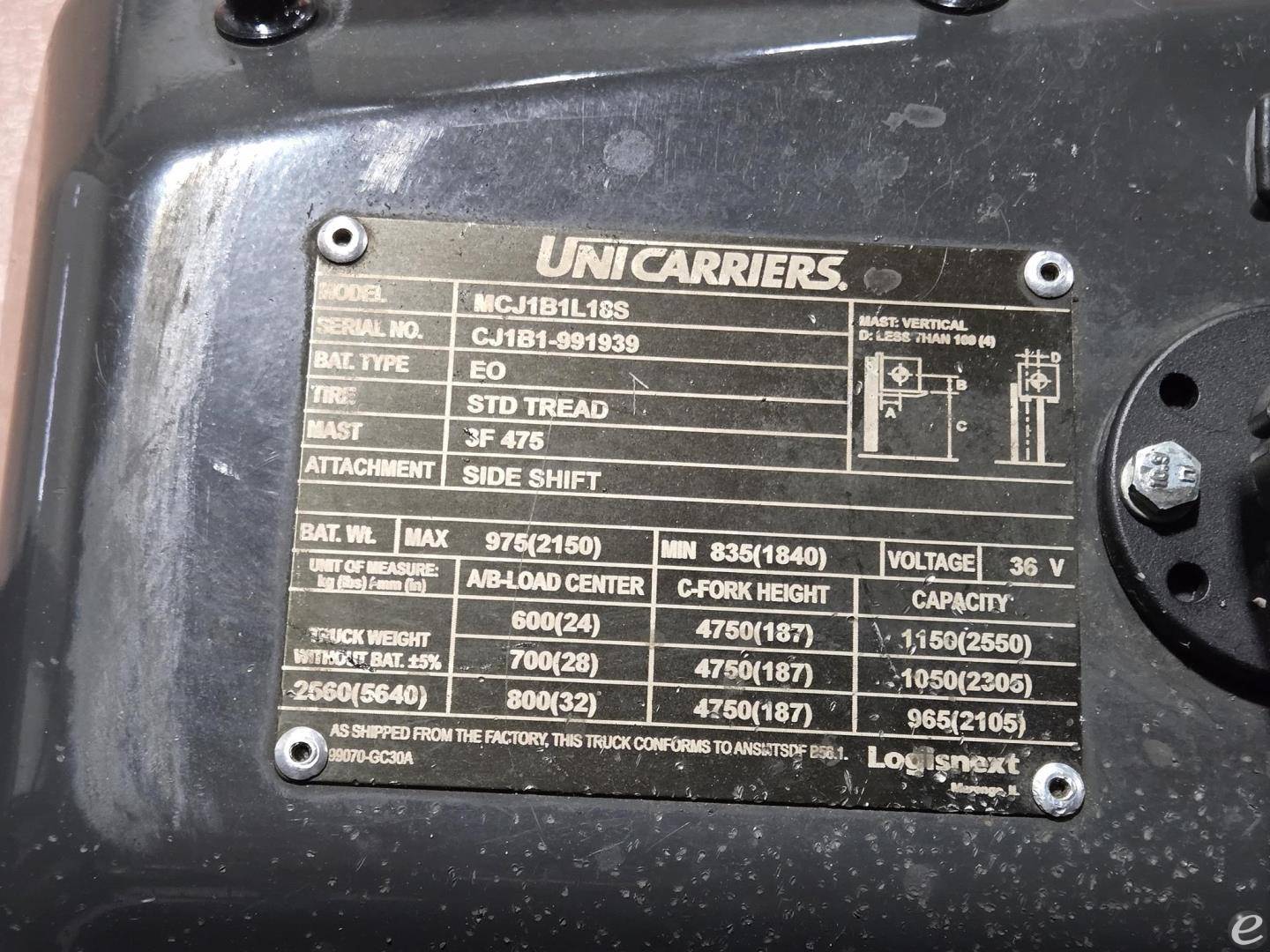 2022 Unicarriers MCJ1B1L18S