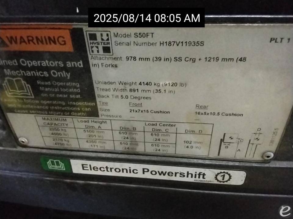 2018 Hyster S50FT