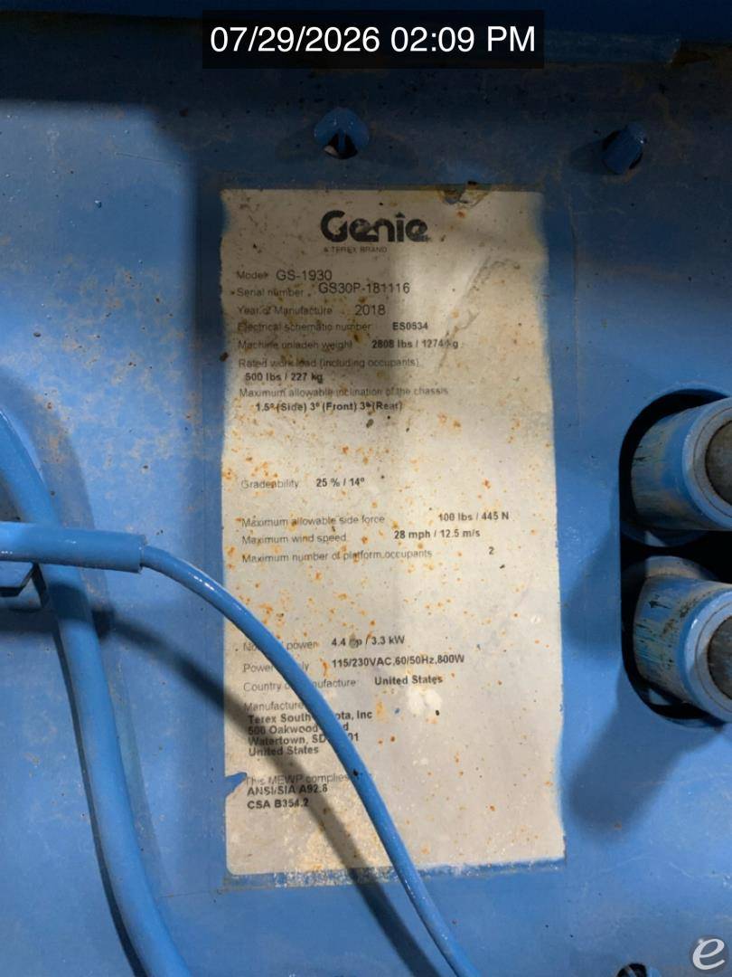 2019 Genie GS-1930