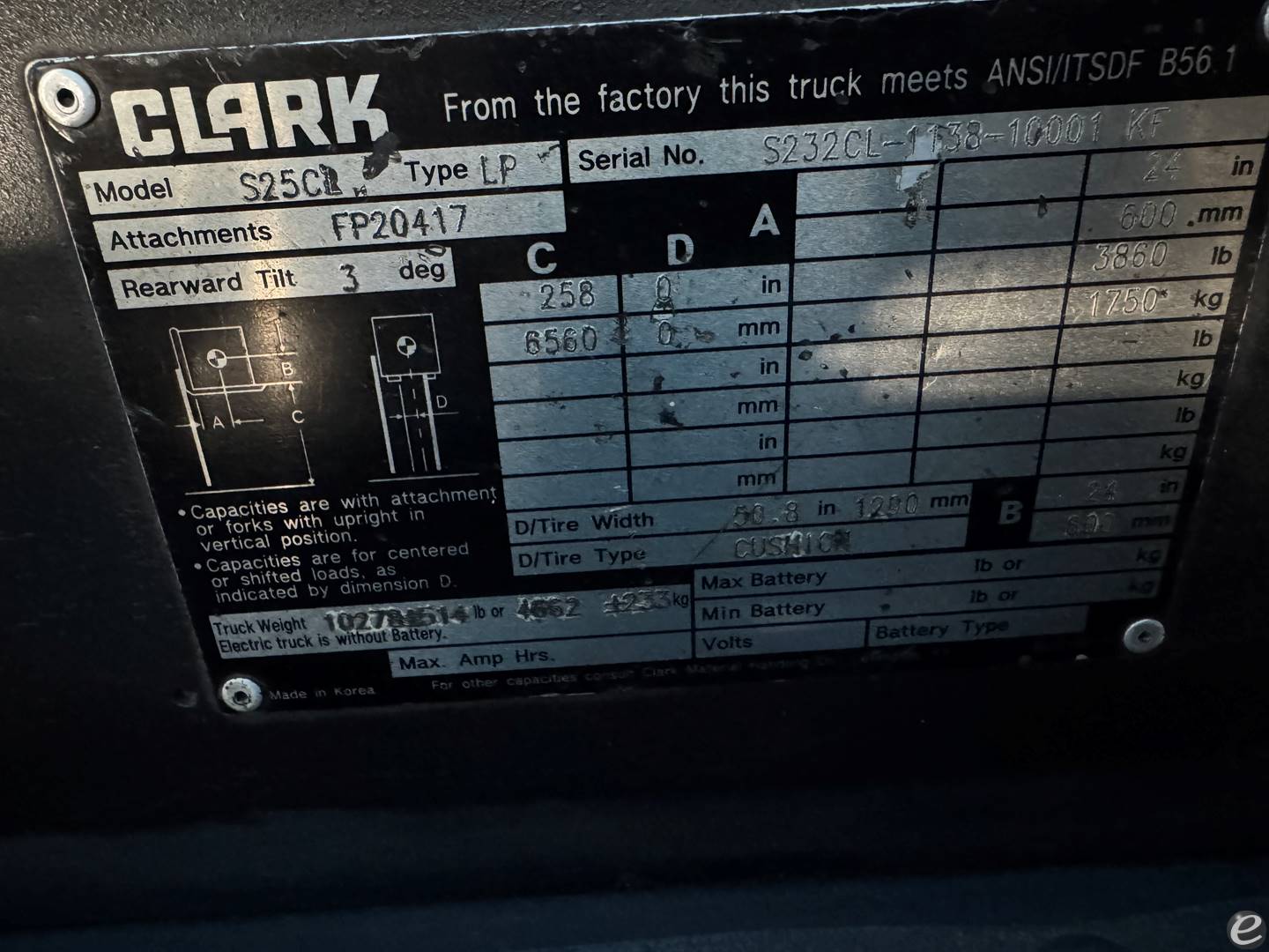 2019 Clark S25CL