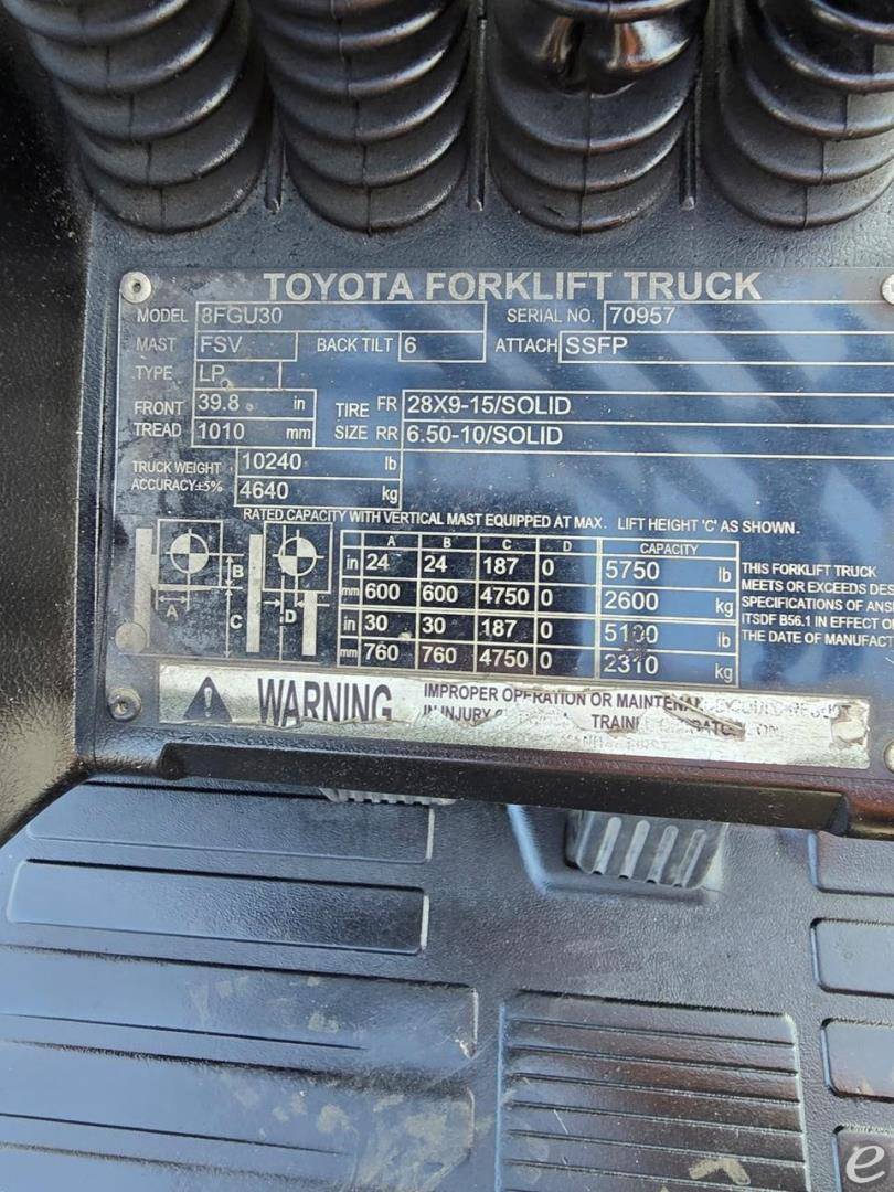 2018 Toyota 8FGU30